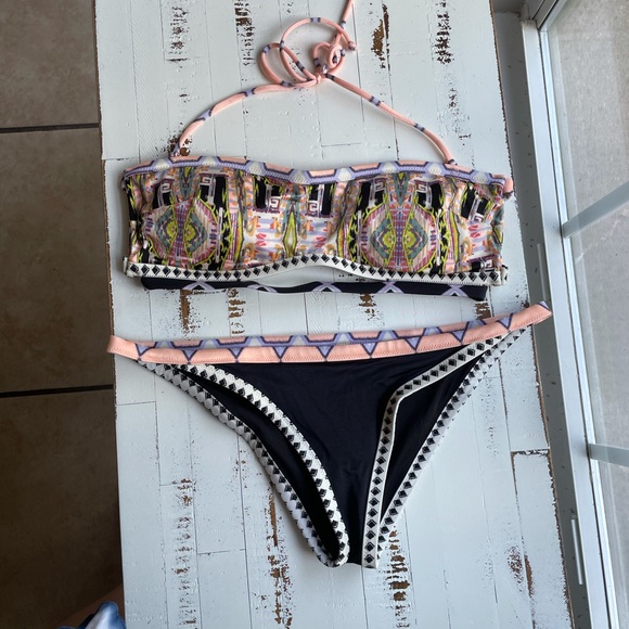Victoria secret tribal Aztec boho tube bandeau top and bottom set B1 - Picture 1 of 12